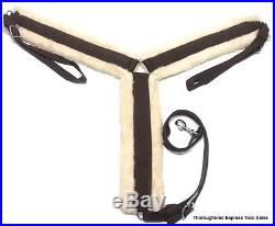Draft Size Dark Brown Suede Bareback Pad with Girth and Breast Harness Horse Tack