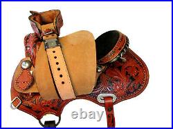 Fqhb Custom Leather Floral Tooled Silver Studded 15 16 Handcrafted Saddle