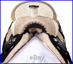 GAITED 15 16 17 LEATHER SYNTHETIC WESTERN PLEASURE TRAIL HORSE SADDLE TACK