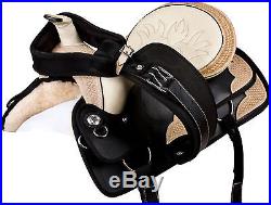 GAITED 15 16 17 LEATHER SYNTHETIC WESTERN PLEASURE TRAIL HORSE SADDLE TACK