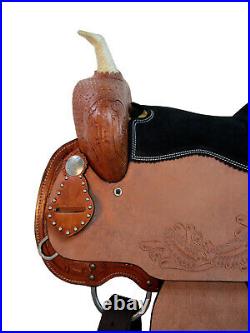 Gaited Horse Western Pleasure Saddle Floral Tooled Leather Trail Tack 15 16 17