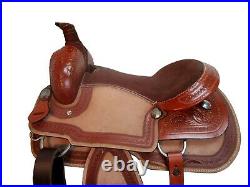 Gaited Horse Western Saddle Pleasure Floral Tooled Leather Trail Tack Set 16 17