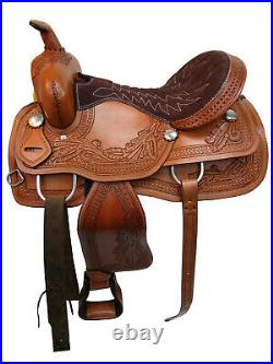 Gaited Horse Western Saddle Pleasure Trail Tooled Leather Tack Set 15 16 17 18