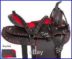 Gaited Red 14 Comfy Western Pleasure Trail Horse Saddle Tack Set Pad
