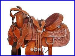 Gaited Western Horse Saddle 15 16 17 18 Waffle Tooled Leather Pleasure Trail Set