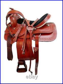 Gaited Western Horse Saddle Used Leather Pleasure Trail Tack Set 15 16 17 18