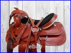 Gaited Western Horse Saddle Used Leather Pleasure Trail Tack Set 15 16 17 18