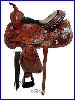 Gaited Western Saddle 16 15 Pleasure Show Horse Trail Tooled Leather Tack Set