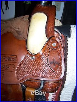 Hereford Tex Tan Western Roping Saddle 15 In. Used