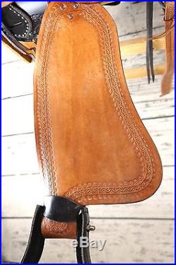 HIGH BACK 17 WESTERN LEATHER COWBOY RANCH HORSE PLEASURE TRAIL RIDING SADDLE