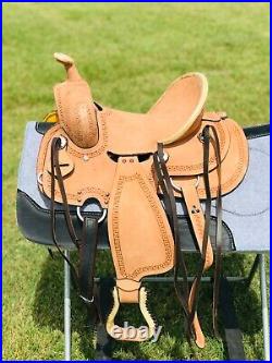 Handmade Kids Western Horse Ranch Saddle, Hard Seat, Black Laces Free Shipping