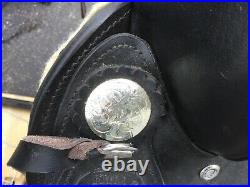 Handmade Leather Saddle King Series by Tough-1 Black 17 K5347