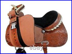 Handmade Western Barrel Racing Saddle 15 16 17 Pleasure Tooled Leather Tack Set