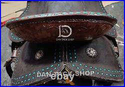 Handmade Wooden Tree Western Horse Leather Saddle Free Shipping with Tack Set