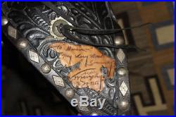 Historic Audie Murphy Silver Inlaid SADDLE Antique 1956 Size 15in