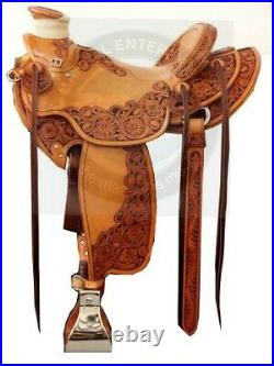 (Horse Riding) A Fork Wade Tree Ranch Roping Trail Leather Western Horse Saddle