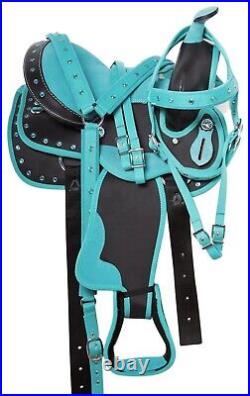 Horse Saddle Set 10 12 13 in Pony Youth Kids Barrel Racing Trail Western Tack