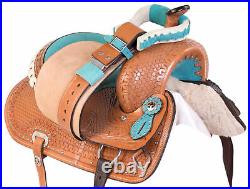 Horse Saddle Western Pleasure Trail Barrel Racing Show Leather Tack Set 12 13 14