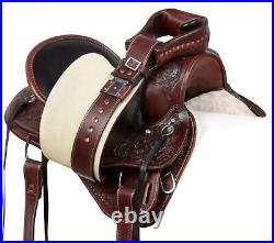 Horse Saddle Western Pleasure Trail Premium Tooled Leather Tack 16 17 18