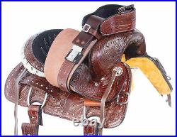 Horse Saddle Western Pleasure Trail Riding Barrel Ranch Leather Tack Set 12 13