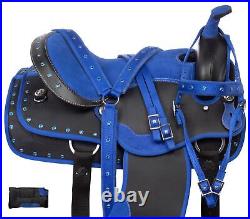 Horse Saddle Western Trail Barrel Cordura Synthetic Blue Tack Set 16 17 18
