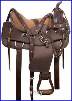 Horse Saddle Western Trail Gaited Brown Premium Cordura Tack 15 16 17 18