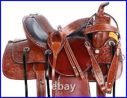 Horse Saddle Western Trail Riding Endurance Hand Carved Leather Tack 15