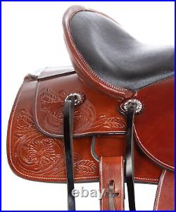 Horse Saddle Western Trail Riding Endurance Hand Carved Leather Tack 15