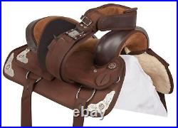 Horse Saddle Western Trail Texas Star Silver Cordura Synthetic Tack 16 17