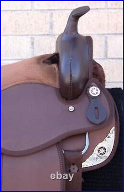 Horse Saddle Western Used Comfy Trail Barrel Racer Synthetic Tack 15 16 17 18