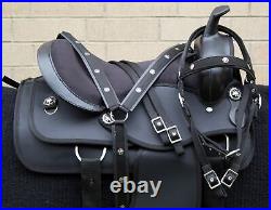 Horse Saddle Western Used Trail Barrel Racing Synthetic Tack 14