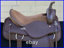 Horse Saddle Western Used Trail Brown Synthetic Premium Tack Set 16
