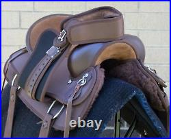 Horse Saddle Western Used Trail Brown Synthetic Premium Tack Set 16