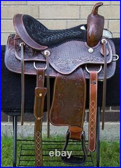 Horse Saddle Western Used Trail Rider Barrel Racer Leather Tack 17