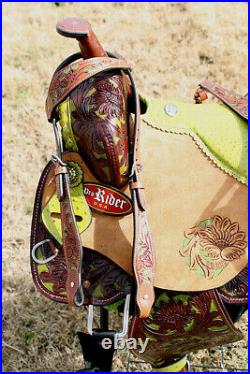 Horse Western Barrel Show Pleasure LEATHER SADDLE Bridle 50173