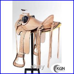 K. I Western Leather Horse Saddle Tack Size (14 to 18) Brown