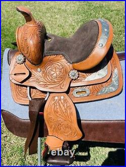 Kids 8 Miniature Western saddle Brown Horse Show Saddle With Free Shipping