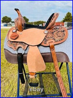 Kids-Adults Western Horse Barrel Saddle, Floral Design 10 to 16 Free Shipping