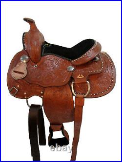 Kids Cowgirl Western Horse Saddle Barrel Racing Used Leather Trail Tack 10 12 13