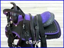 Kids Rodeo Western Synthetic Saddle Youth Child Barrel Racing Horse Set 12 13 14