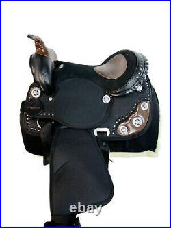 Kids Synthetic Western Saddle Texas Concho Trail Youth Pleasure Trail 12 13 14