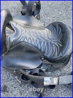 Leather Big Horn Endurance Black Saddle Used By Sight And Sound