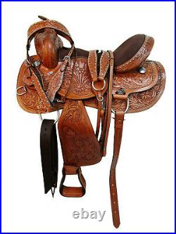 Leather Custom Harness Tack Set Latigo Reins Western Leather Horse Barrel Saddle