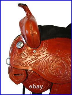 Leather Horse Saddle Tack Set 15 16 Montura Silla Caballo Trail Floral Tooled