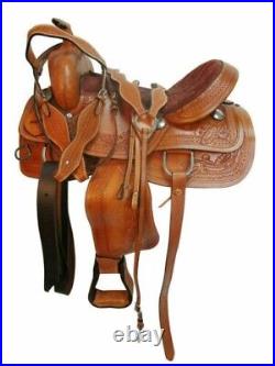 Leather Western 16 Inch Horse Saddle American Treeless Trail Pleasure Seller USA