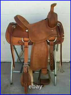 Leather Western Brown Strip Down Hand Carved Roper Ranch Saddle (13 To 18)