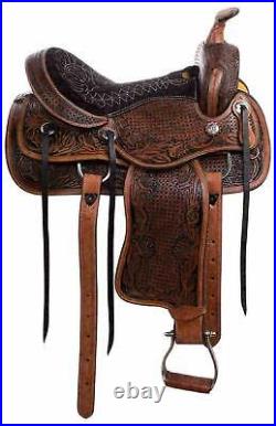 Leather Western Saddle, Barrel Racing Horse Saddle Size (12 To 18) Inch