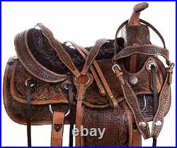 Leather Western Saddle, Barrel Racing Horse Saddle Size (12 To 18) Inch