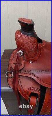 Leather new western wade tree saddle Roping Ranch Work Trail