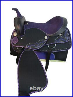 Light Weight Synthetic Western Saddle Horse Pleasure 15 16 17 Trail Tack Set